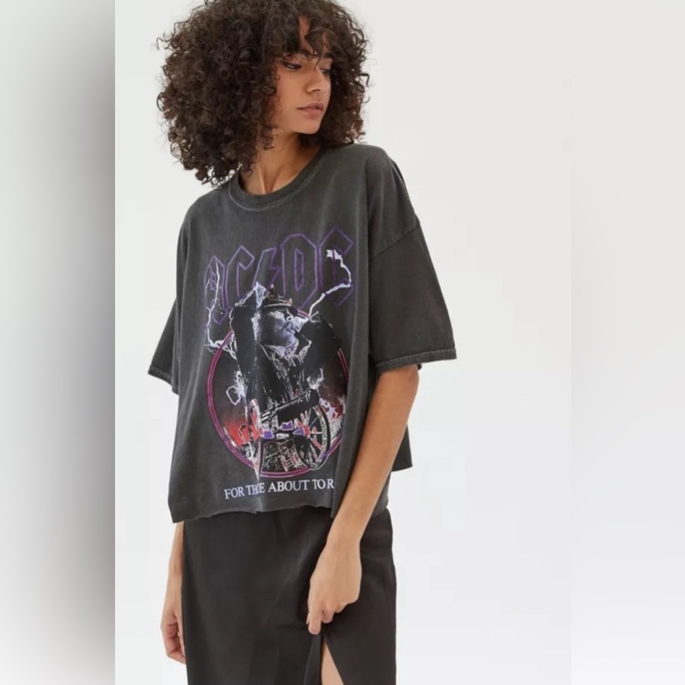 NEW Urban Outfitters cropped AC/DC tshirt